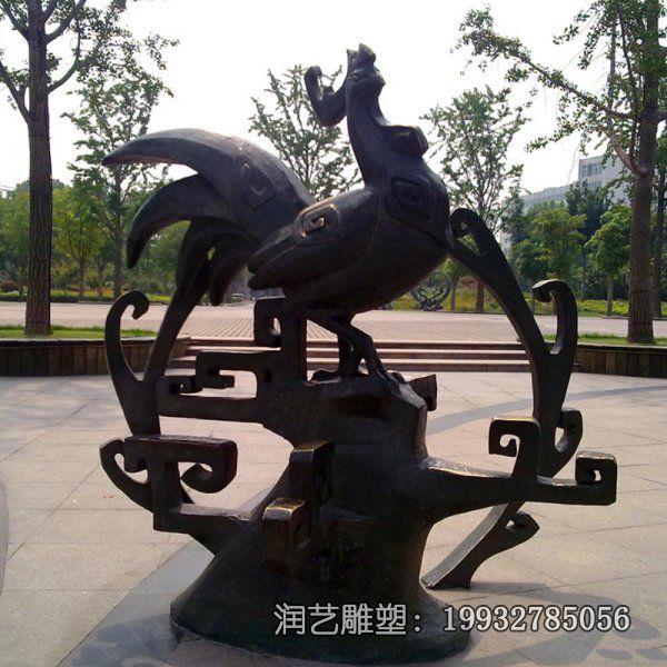 小区铜雕鸡雕塑 小区铜雕鸡雕塑