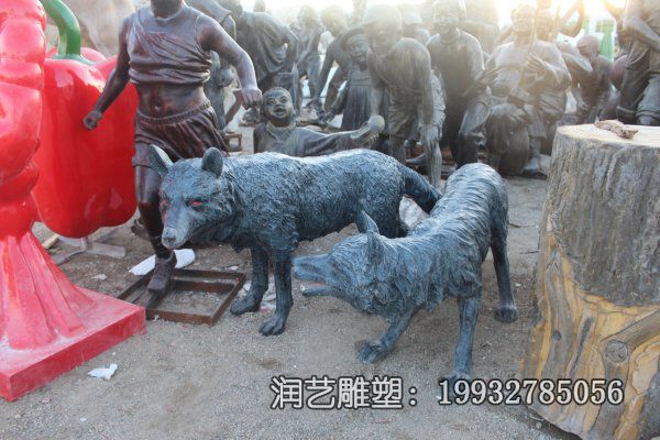 商场玻璃钢狼雕塑 商场玻璃钢狼雕塑