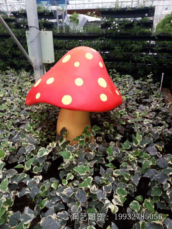 商场玻璃钢蘑菇雕塑 商场玻璃钢蘑菇雕塑
