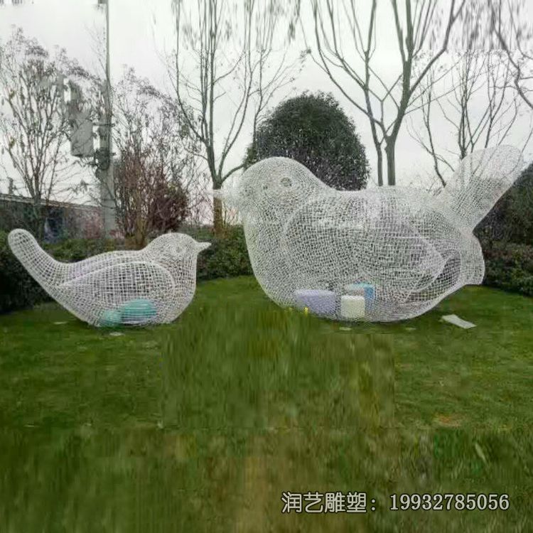 小区不锈钢鸟雕塑 小区不锈钢鸟雕塑