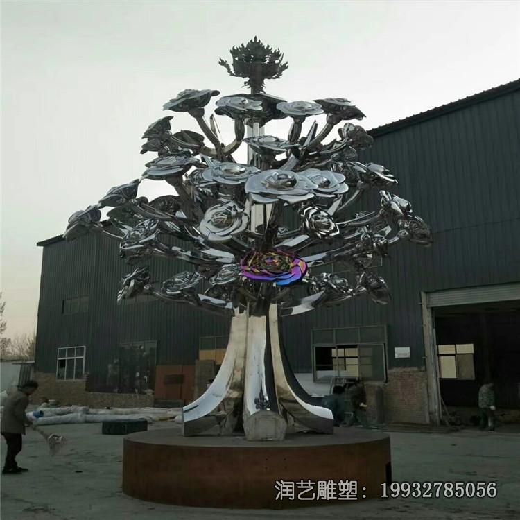 城市不锈钢玫瑰花雕塑 城市不锈钢玫瑰花雕塑