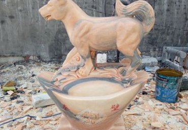 城市石雕狗动物雕塑