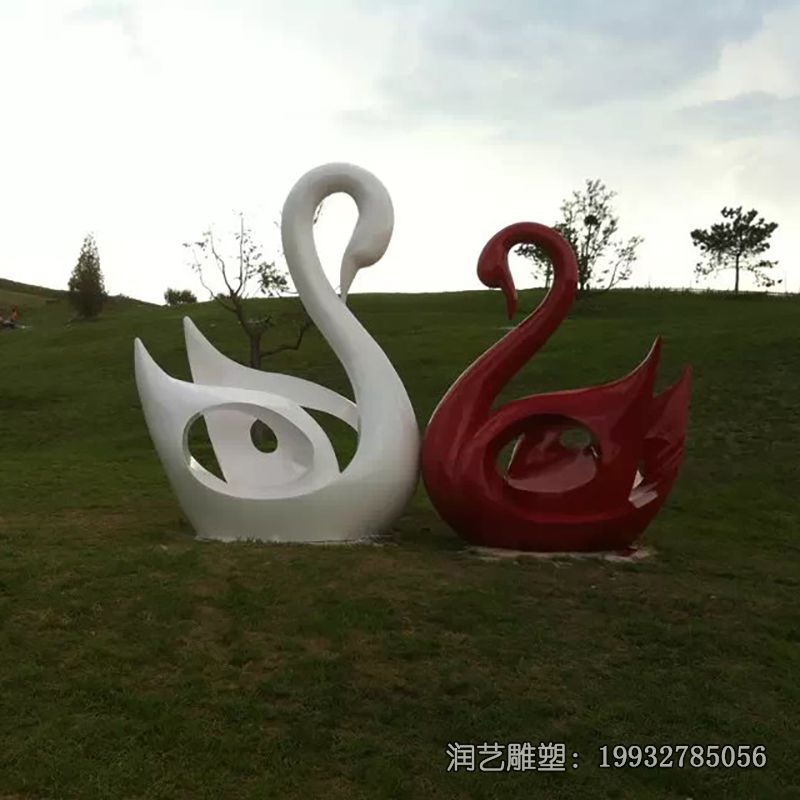 小区不锈钢天鹅雕塑 小区不锈钢天鹅雕塑