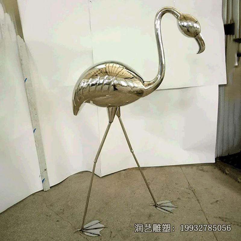 学校不锈钢火烈鸟雕塑 学校不锈钢火烈鸟雕塑