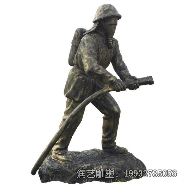 景区铜雕消防人物雕塑 景区铜雕消防人物雕塑