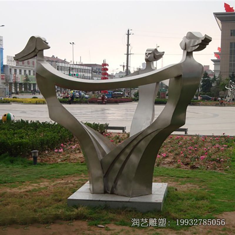 小区不锈钢跳舞雕塑 小区不锈钢跳舞雕塑