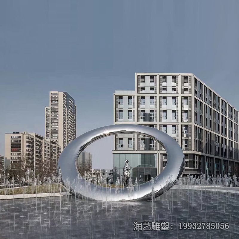 商业街不锈钢月亮雕塑 商业街不锈钢月亮雕塑