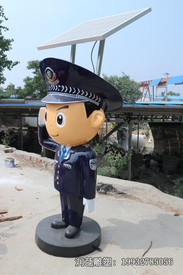 景区玻璃钢警察雕塑 景区玻璃钢警察雕塑