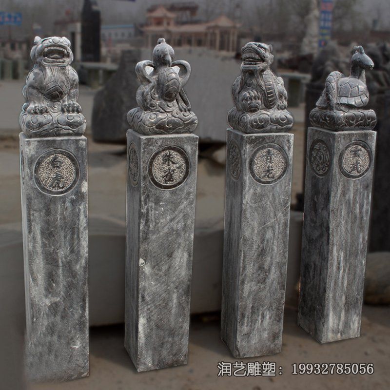 小区石雕拴马桩雕塑 小区石雕拴马桩雕塑