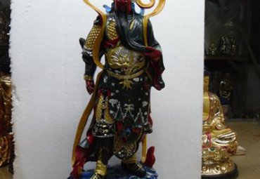 医院玻璃钢关公雕塑