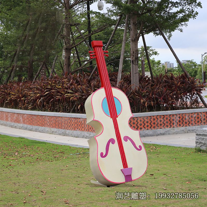 学校玻璃钢大提琴雕塑 学校玻璃钢大提琴雕塑