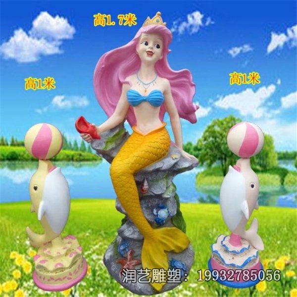 酒店玻璃钢美人鱼雕塑 酒店玻璃钢美人鱼雕塑