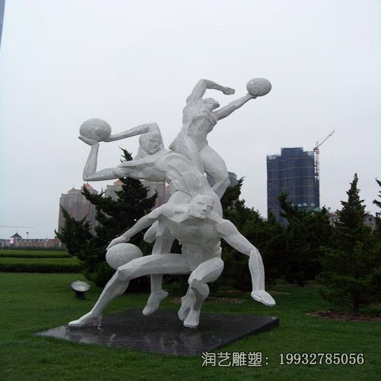 商业街不锈钢打篮球雕塑 商业街不锈钢打篮球雕塑