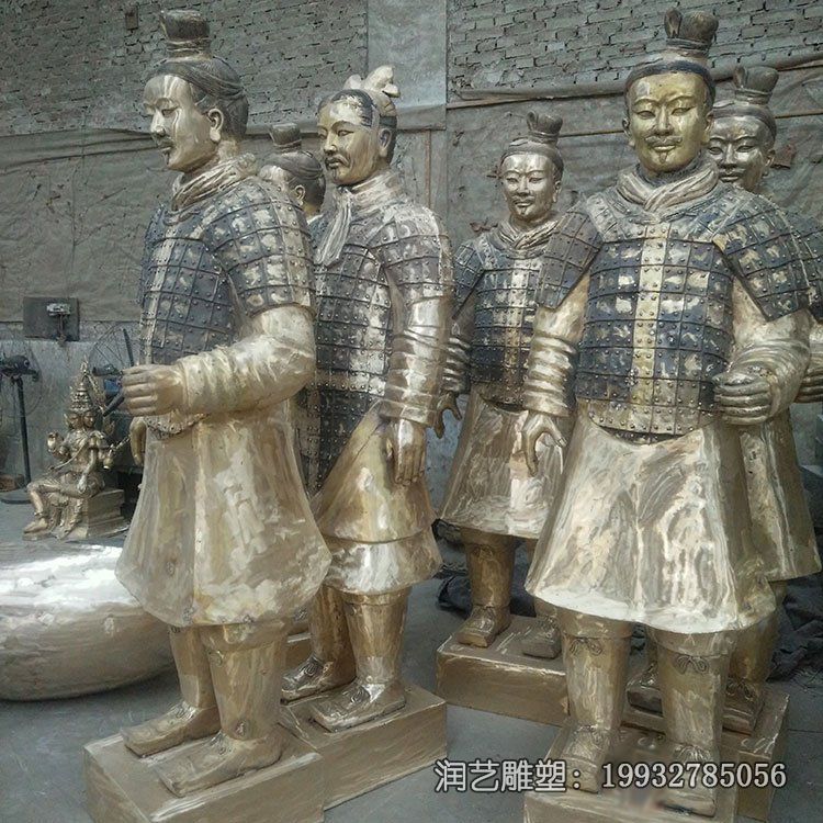 园林铜雕兵马俑雕塑 园林铜雕兵马俑雕塑