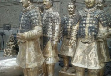 园林铜雕兵马俑雕塑