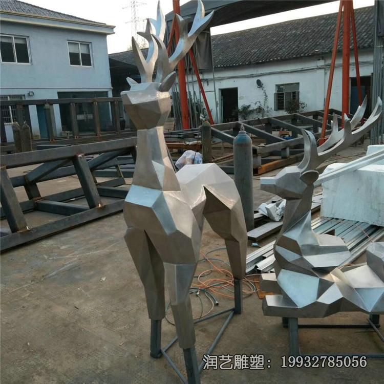 公园不锈钢鹿雕塑 公园不锈钢鹿雕塑
