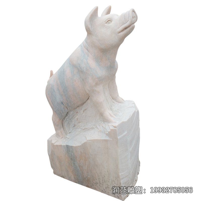 草坪石雕猪动物雕塑 草坪石雕猪动物雕塑