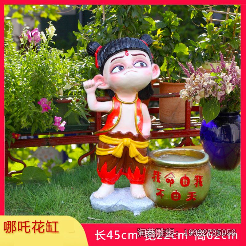 小区玻璃钢哪吒雕塑 小区玻璃钢哪吒雕塑