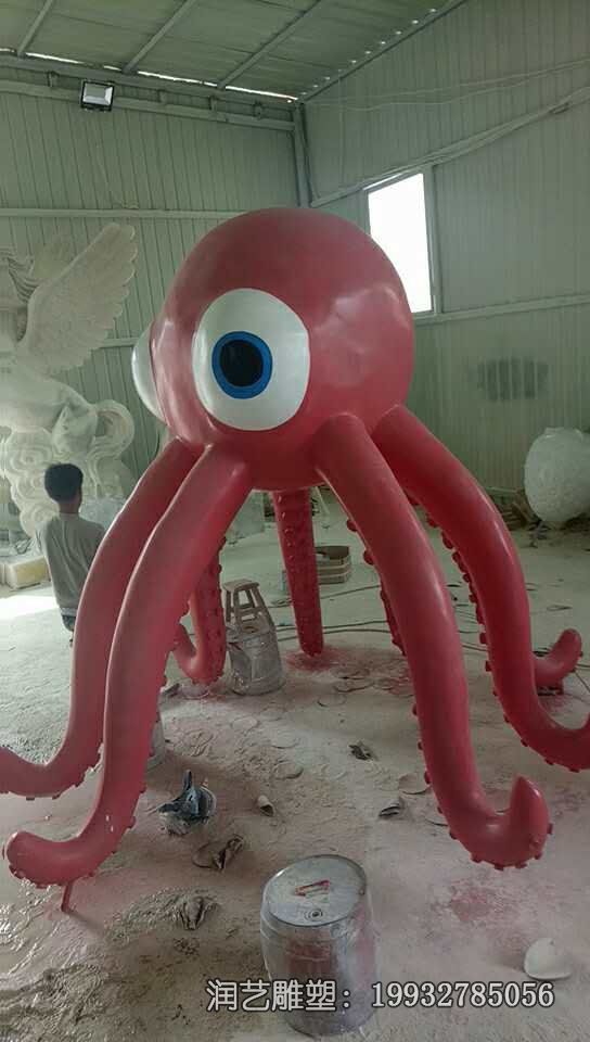 商场玻璃钢章鱼雕塑 商场玻璃钢章鱼雕塑