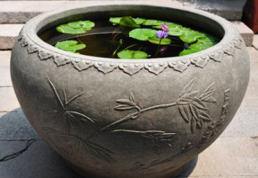 校园石雕鱼缸雕塑