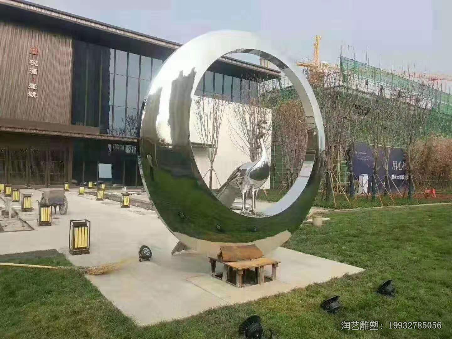 小区不锈钢圆环雕塑 小区不锈钢圆环雕塑