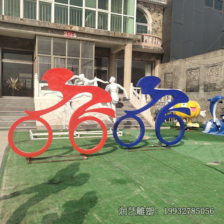 城市不锈钢骑车雕塑 城市不锈钢骑车雕塑