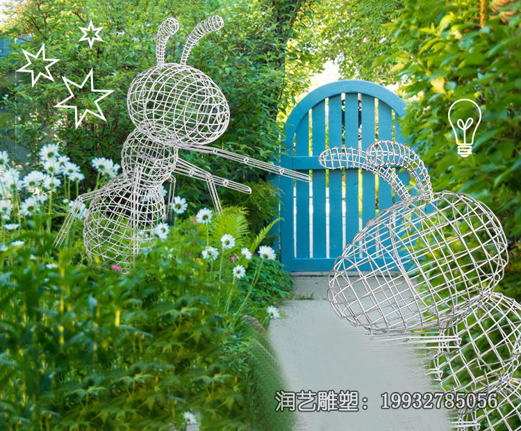 草坪不锈钢蚂蚁雕塑 草坪不锈钢蚂蚁雕塑