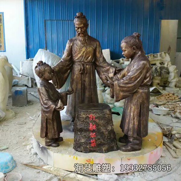 草坪铜雕孔融让梨雕塑 草坪铜雕孔融让梨雕塑