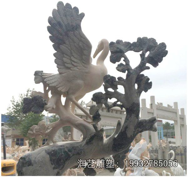 景区石雕仙鹤雕塑 景区石雕仙鹤雕塑