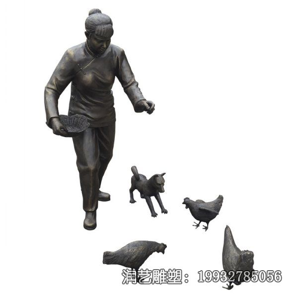 园林铜雕鸡动物雕塑 园林铜雕鸡动物雕塑