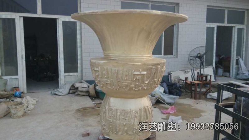 公园铜雕花盆雕塑 公园铜雕花盆雕塑