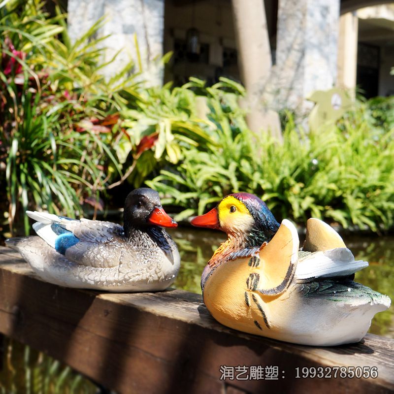 景区玻璃钢鸳鸯雕塑 景区玻璃钢鸳鸯雕塑