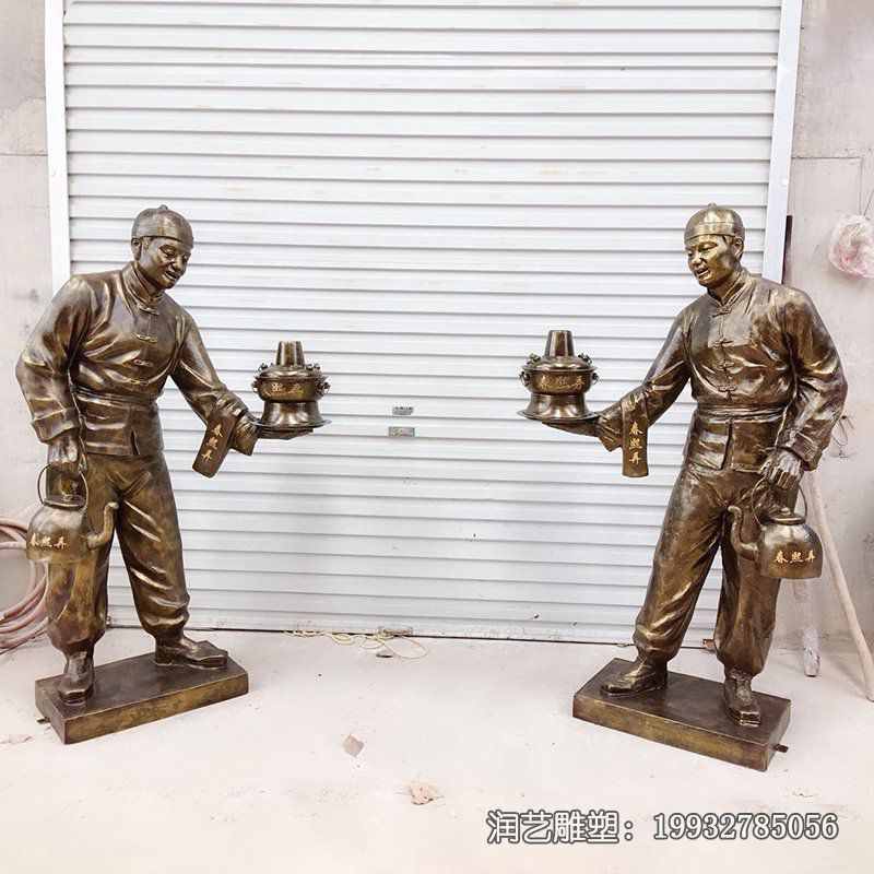 校园铜雕店小二雕塑 校园铜雕店小二雕塑