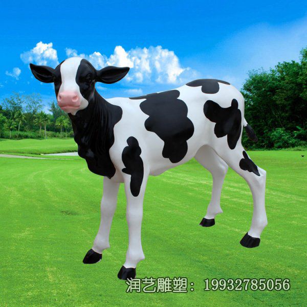 草坪玻璃钢奶牛雕塑 草坪玻璃钢奶牛雕塑