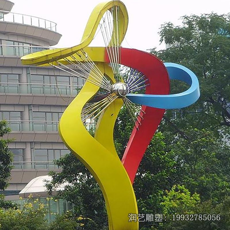 商业街不锈钢风车雕塑 商业街不锈钢风车雕塑