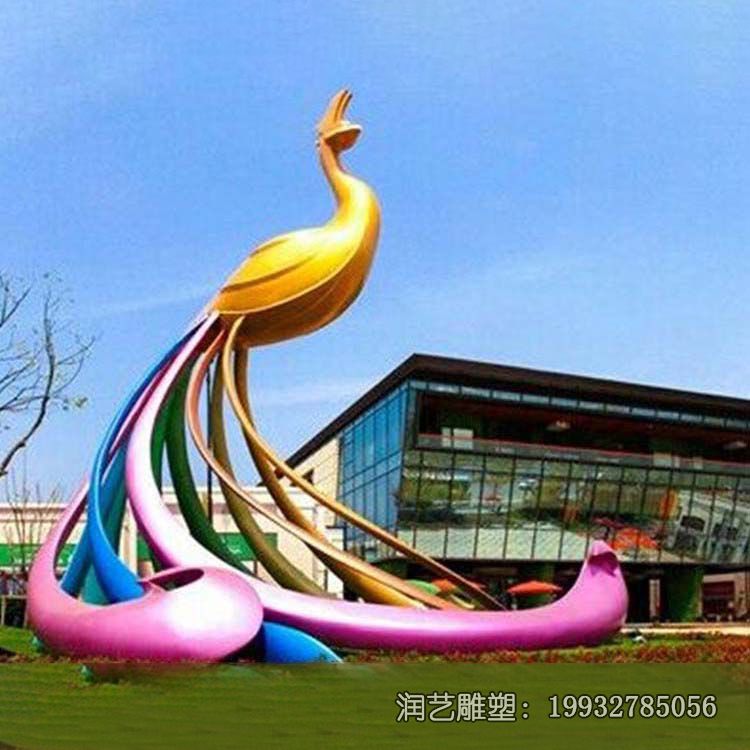 小区不锈钢孔雀雕塑 小区不锈钢孔雀雕塑