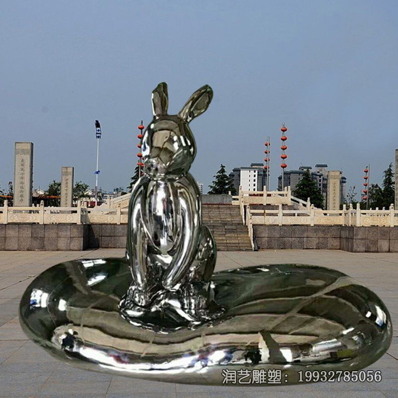 游乐场不锈钢兔子雕塑 游乐场不锈钢兔子雕塑