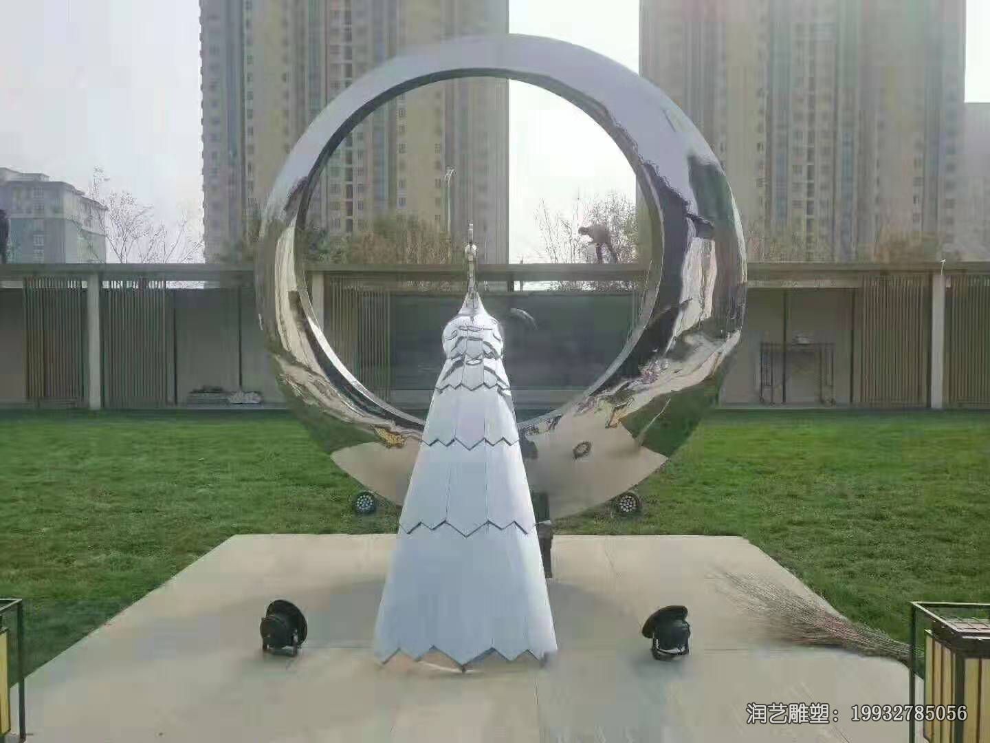 医院不锈钢圆环雕塑 医院不锈钢圆环雕塑