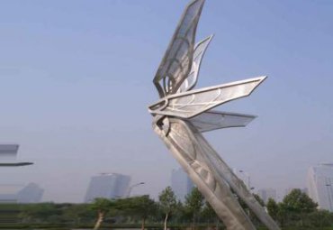 学校不锈钢翅膀雕塑