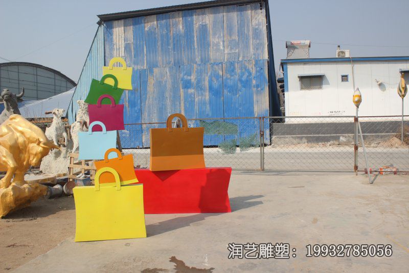 商场不锈钢购物袋雕塑 商场不锈钢购物袋雕塑