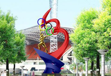 游乐场不锈钢五环雕塑