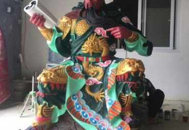 商场玻璃钢关公雕塑