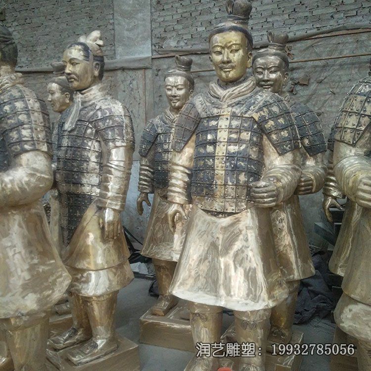 景区铜雕兵马俑雕塑 景区铜雕兵马俑雕塑