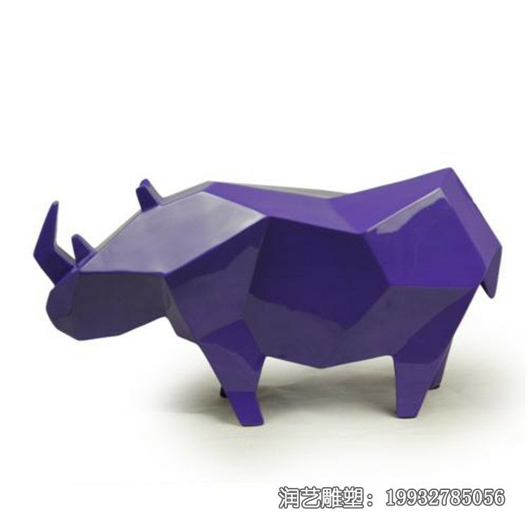 学校玻璃钢犀牛雕塑 学校玻璃钢犀牛雕塑