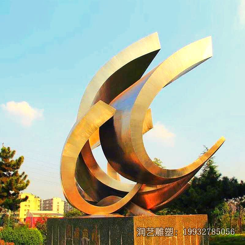 企业不锈钢抽象景观雕塑 企业不锈钢抽象景观雕塑