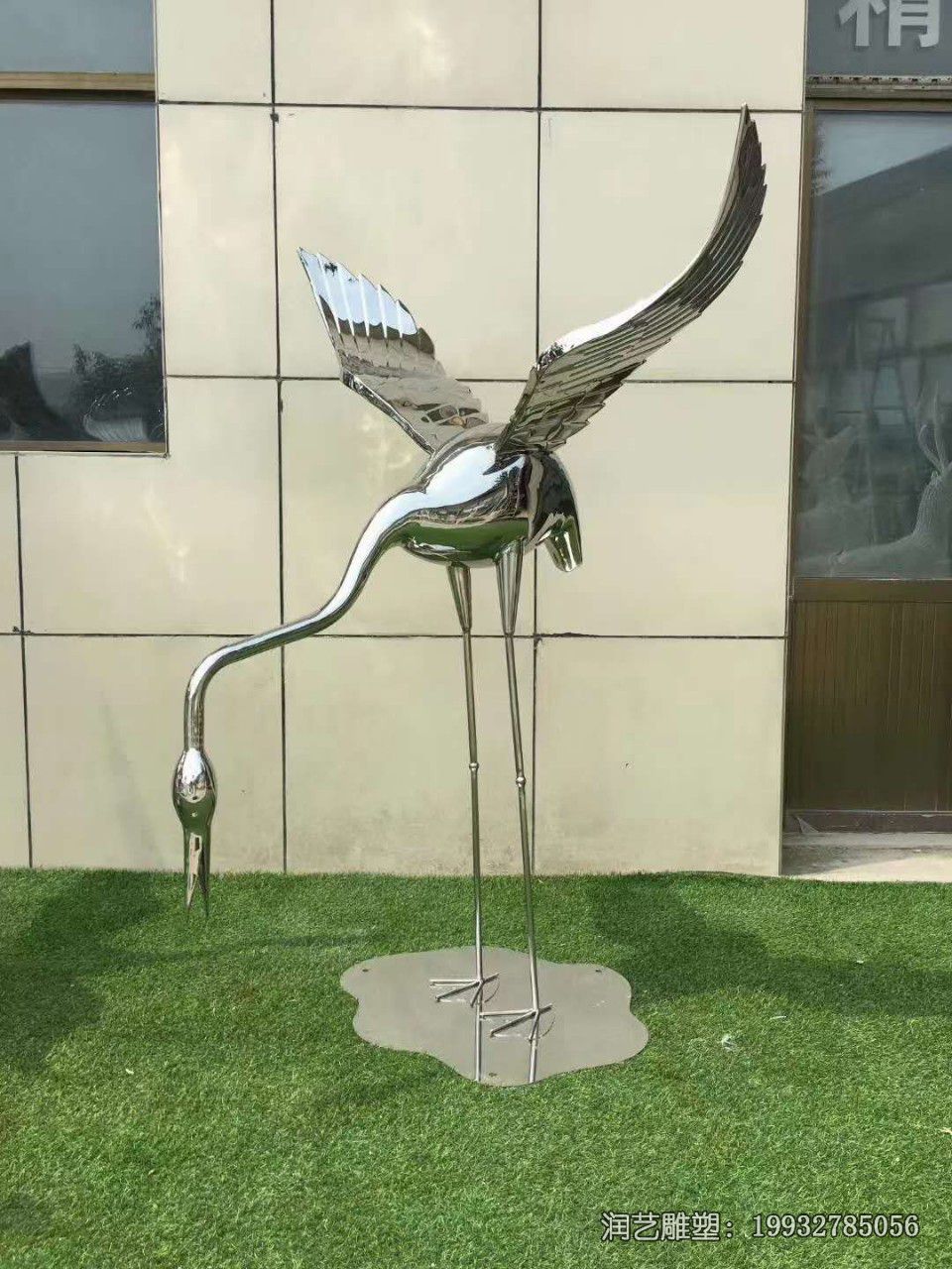医院不锈钢火烈鸟雕塑 医院不锈钢火烈鸟雕塑