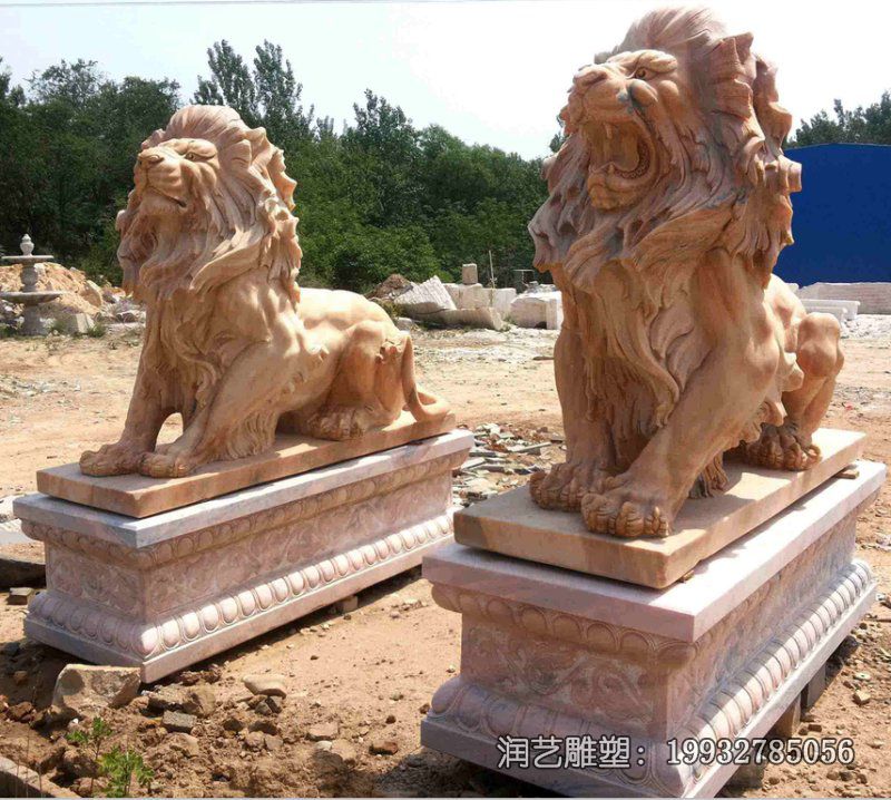 商场石雕狮子雕塑 商场石雕狮子雕塑
