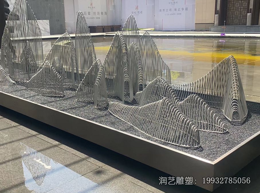 企业不锈钢假山雕塑 企业不锈钢假山雕塑