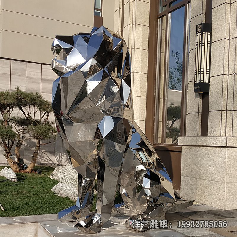 游乐场不锈钢狮子雕塑 游乐场不锈钢狮子雕塑