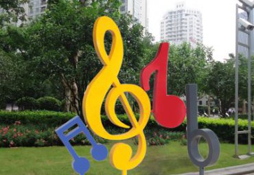 商业街不锈钢音符雕塑